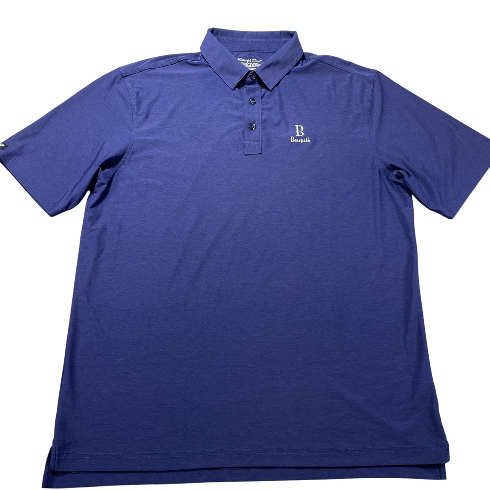 Straight Down Polo Shirt Mens XL Blue Bearpath Golf Performance Stretch Knit